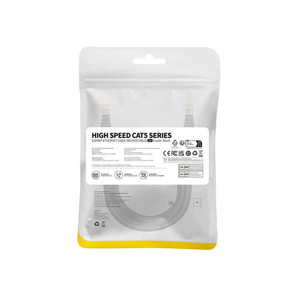 Hurtownia GSM - Cablul de rețea Baseus Ethernet CAT5 3m (negru) - BSU4566 - {ean13} - Hurt