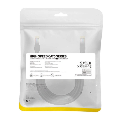 Kabel sieciowy Baseus Ethernet CAT5 5m (czarny)