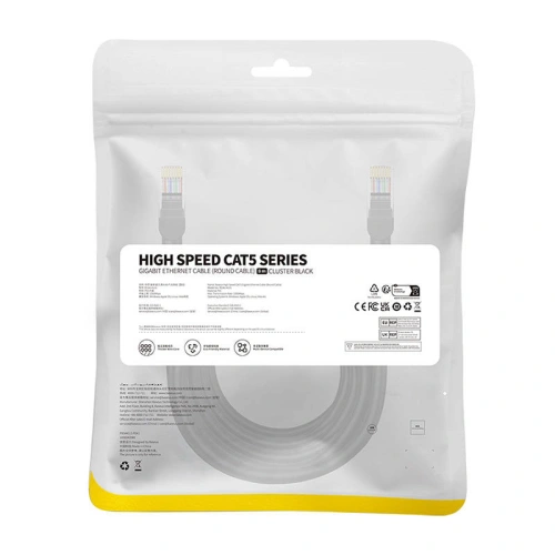 Kabel sieciowy Baseus Ethernet CAT5 8m (czarny)