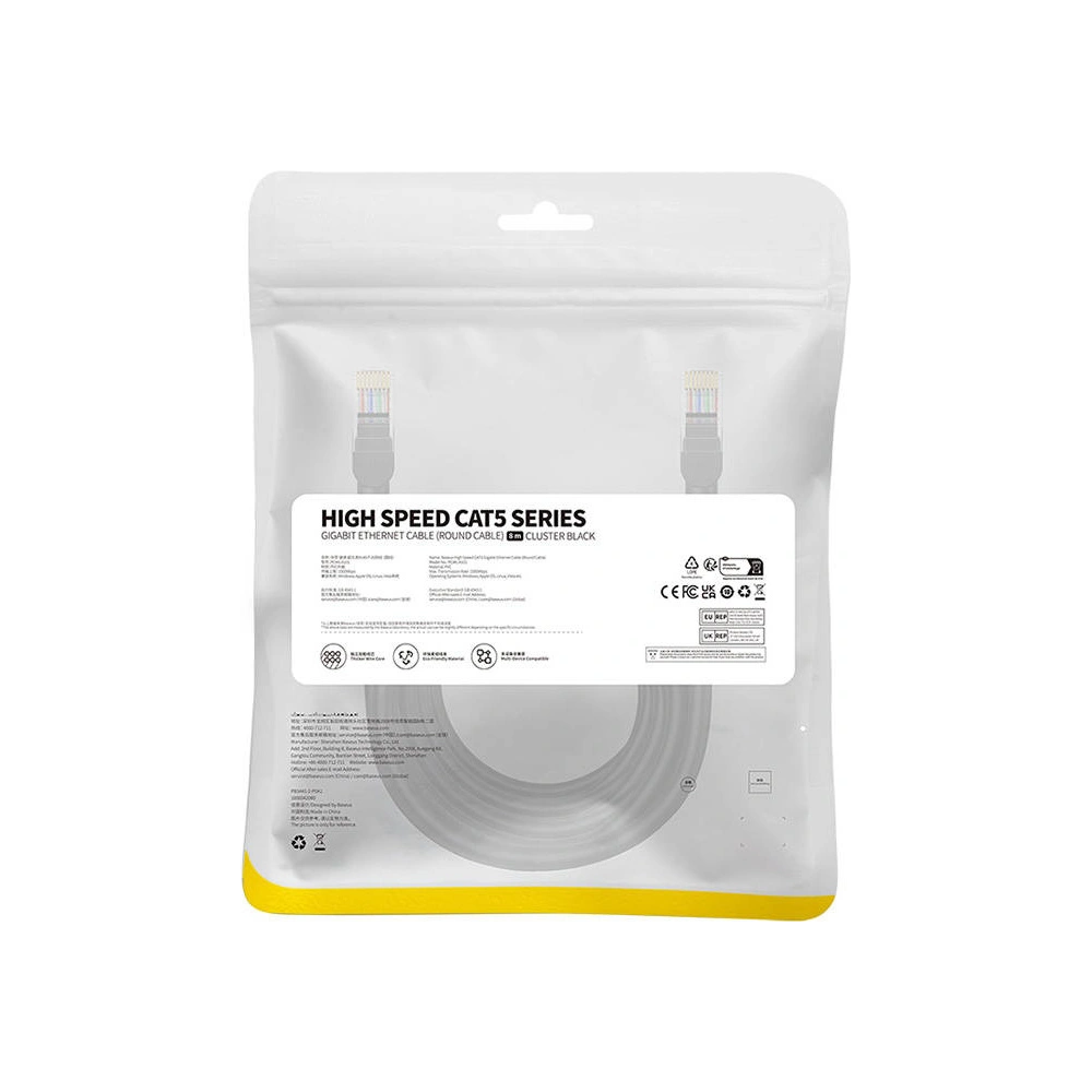 Hurtownia GSM - Hálózati kábel Baseus Ethernet CAT5 8m (fekete) - BSU4568 - {ean13} - Hurt
