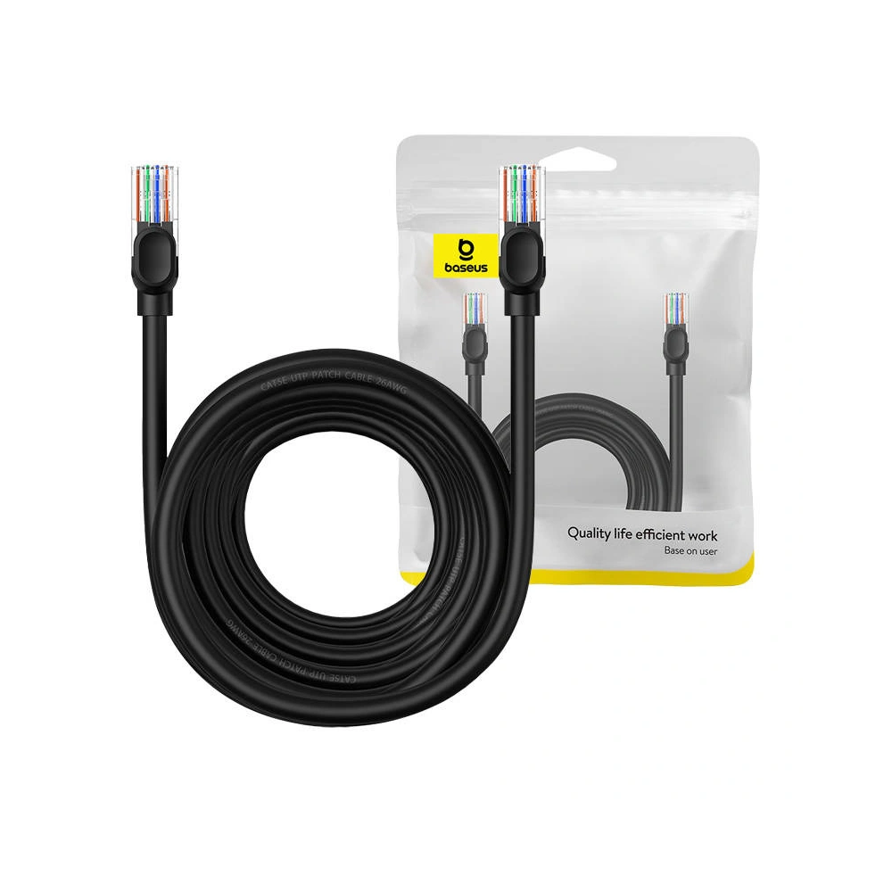 Hurtownia GSM - Cablul de rețea Baseus Ethernet CAT5 10m (negru) - BSU4569 - {ean13} - Hurt
