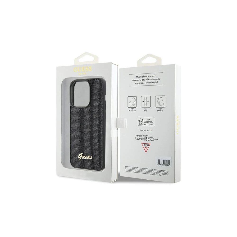 Hurtownia GSM - Etui Guess GUHCP15LPMSDGSK Apple iPhone 15 Pro hardcase Disco Metal Script negru/black - GUE2820 - {ean13} - Hurt