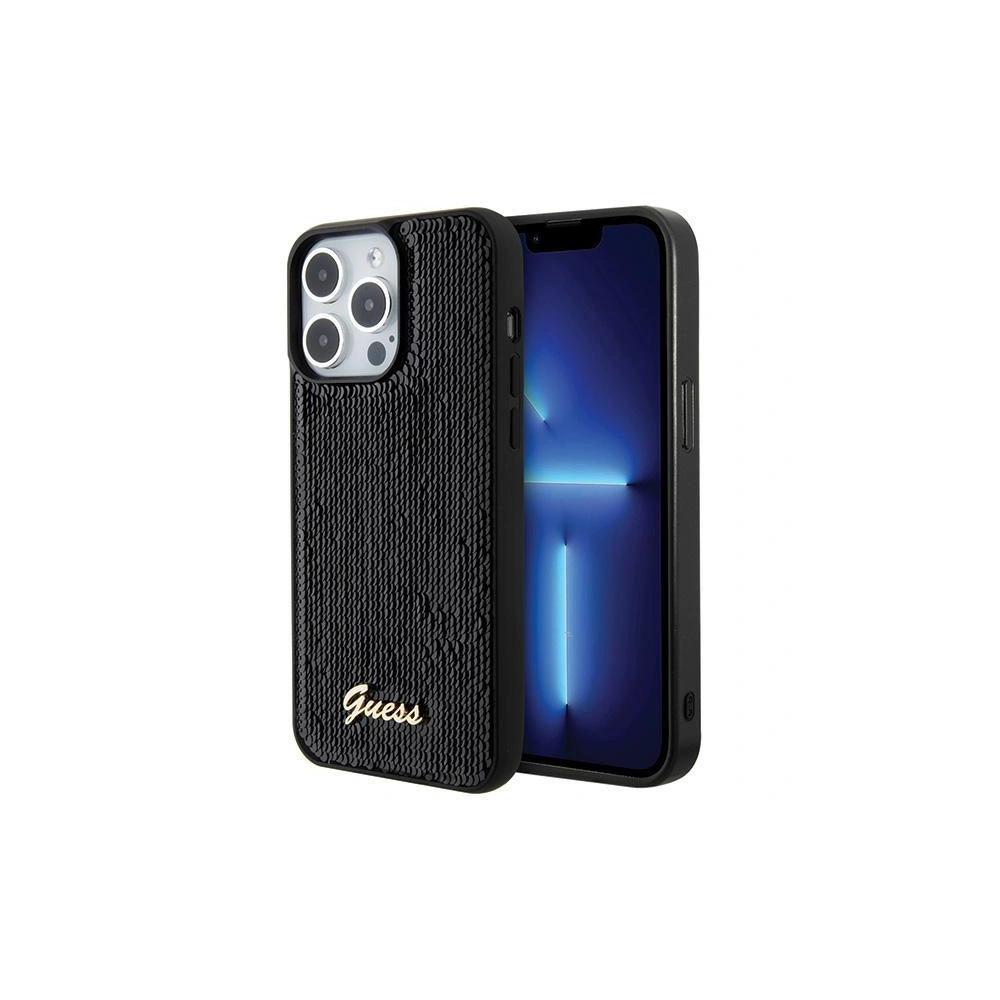 Hurtownia GSM - Etui Guess GUHCP15LPSFDGSK Apple iPhone 15 Pro hardcase Sequin Script Metal černý/black - GUE2821 - {ean13} - Hurt