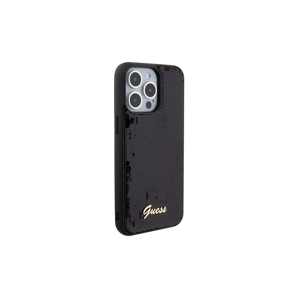 Hurtownia GSM - Etui Guess GUHCP15LPSFDGSK Apple iPhone 15 Pro hardcase Sequin Script Metal negru/black - GUE2821 - {ean13} - Hurt