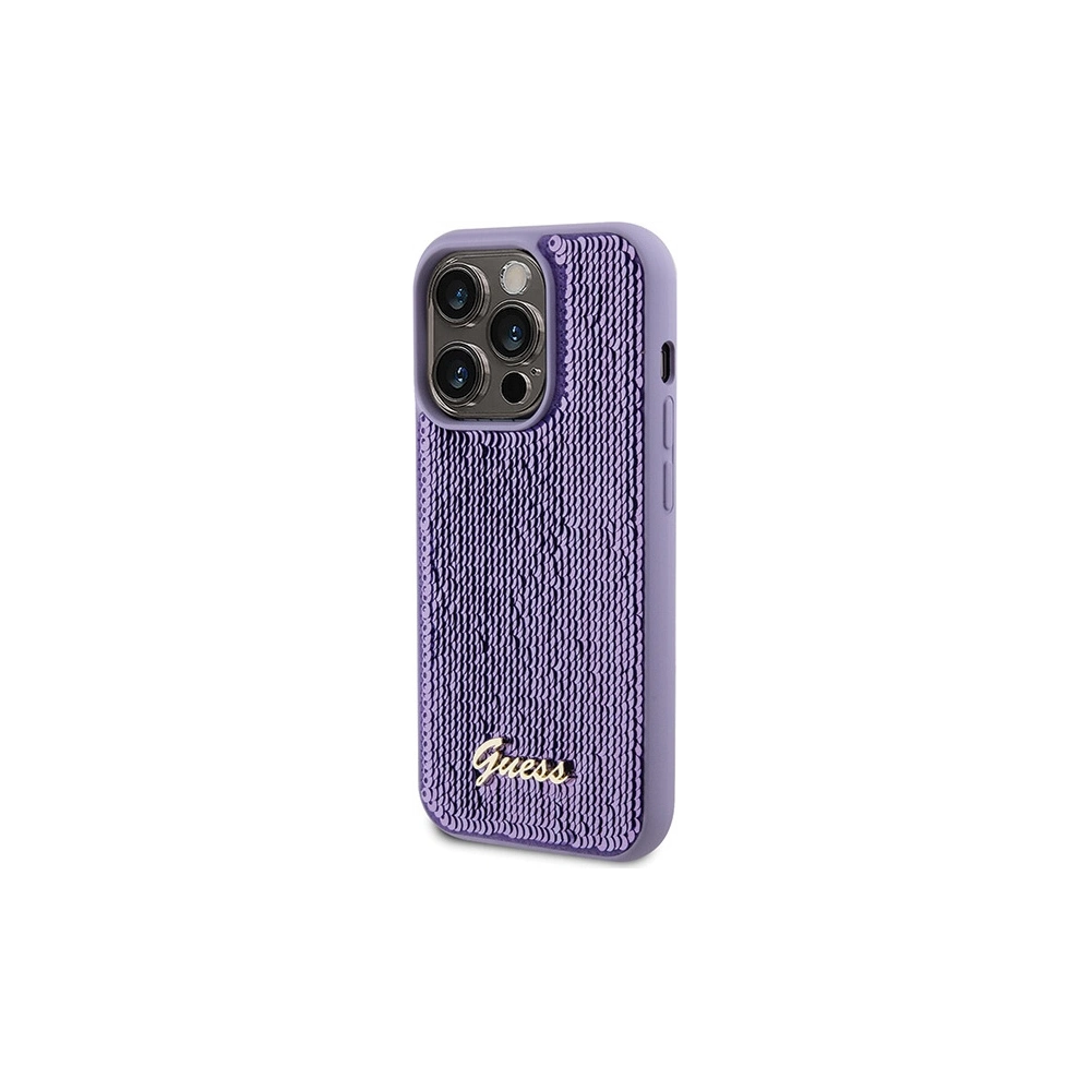 Hurtownia GSM - Etui Guess GUHCP15LPSFDGSU Apple iPhone 15 Pro hardcase Sequin Script Metal fialový/purple - GUE2823 - {ean13} - Hurt