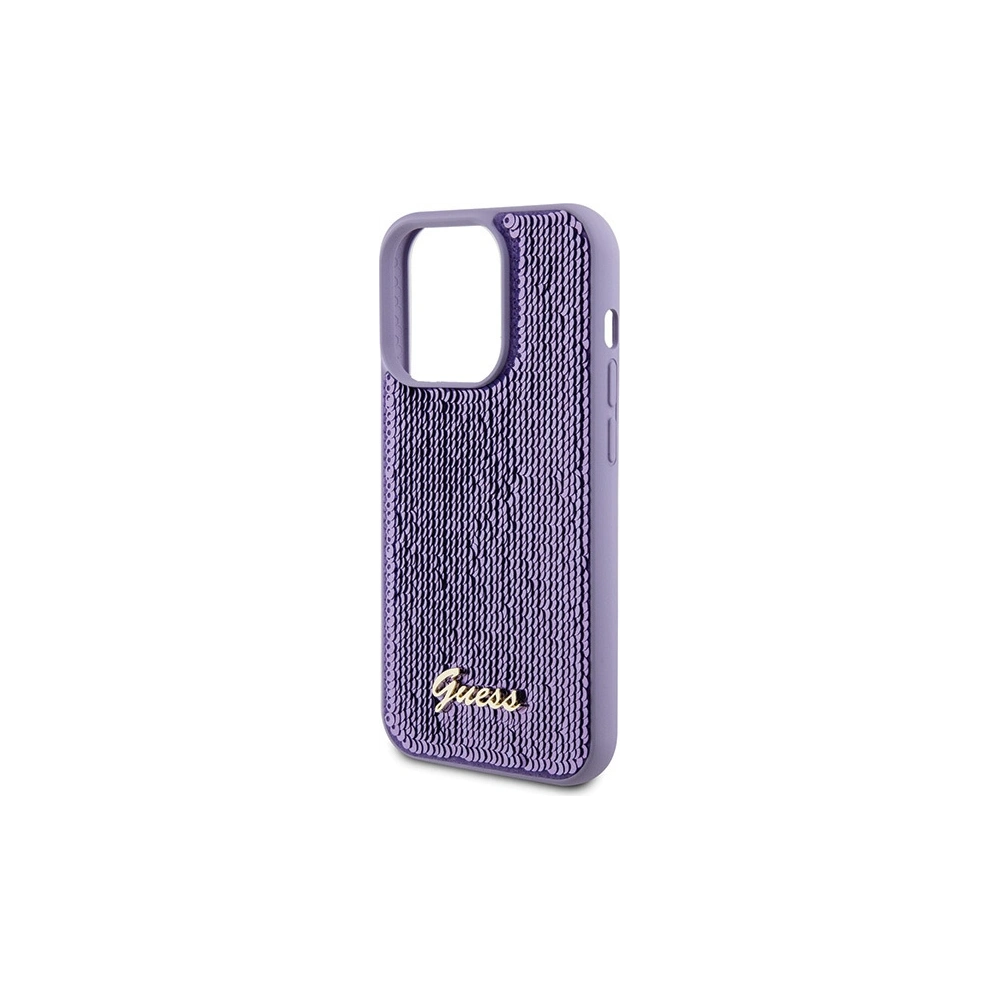 Hurtownia GSM - Etui Guess GUHCP15LPSFDGSU Apple iPhone 15 Pro hardcase Sequin Script Metal fialový/purple - GUE2823 - {ean13} - Hurt