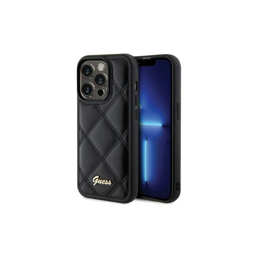 Hurtownia GSM - Etui Guess GUHCP15LPSQSQSK Apple iPhone 15 Pro hardcase cu logo metalic matlasat negru/black - GUE2824 - {ean13} - Hurt
