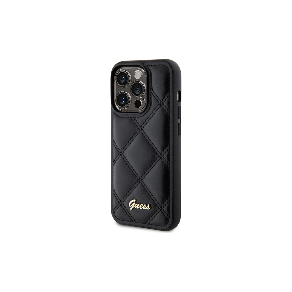 Hurtownia GSM - Etui Guess GUHCP15LPSQSQSK Apple iPhone 15 Pro hardcase cu logo metalic matlasat negru/black - GUE2824 - {ean13} - Hurt