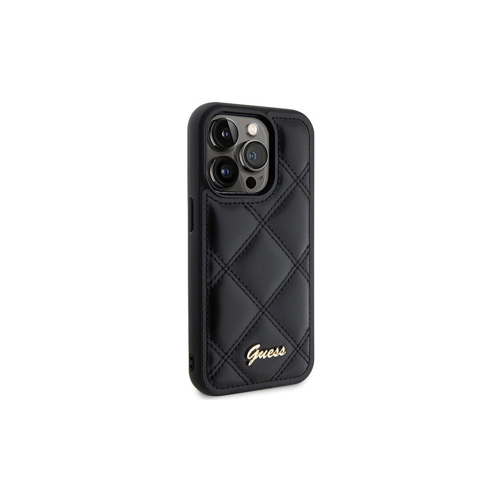 Hurtownia GSM - Etui Guess GUHCP15LPSQSQSK Apple iPhone 15 Pro hardcase cu logo metalic matlasat negru/black - GUE2824 - {ean13} - Hurt