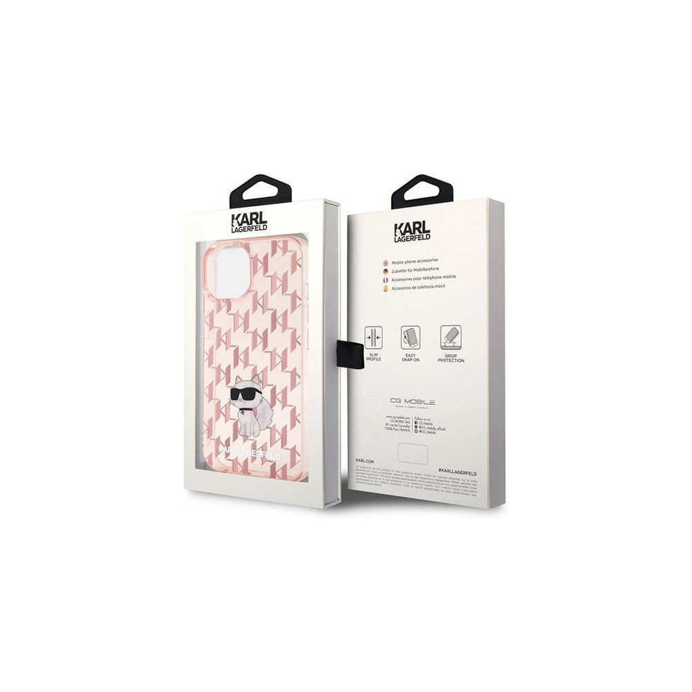Hurtownia GSM - Etui Karl Lagerfeld KLHCP15SHNCMKLP Apple iPhone 15 hardcase Monogram Choupette roz/roz - KLD1660 - {ean13} - Hurt