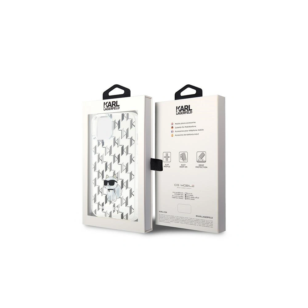 Hurtownia GSM - Etui Karl Lagerfeld KLHCP15SHNCMKLT Apple iPhone 15 keménytok Monogram Choupette átlátszó - KLD1661 - {ean13} - Hurt