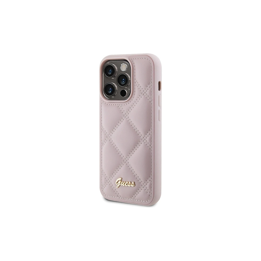 Hurtownia GSM - Case Guess GUHCP15LPSQSQSP Apple iPhone 15 Pro Hardcase Quilted Metal Logo rosa/pink - GUE2825 - {ean13} - Hurt