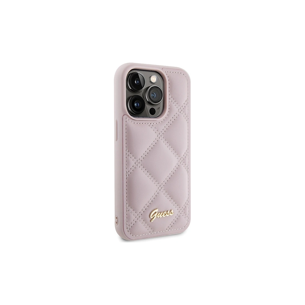 Wholesale Guess GUHCP15LPSQSQSP Apple iPhone 15 Pro hardcase Quilted Metal Logo pink - GUE2825 - {ean13} - Hurt