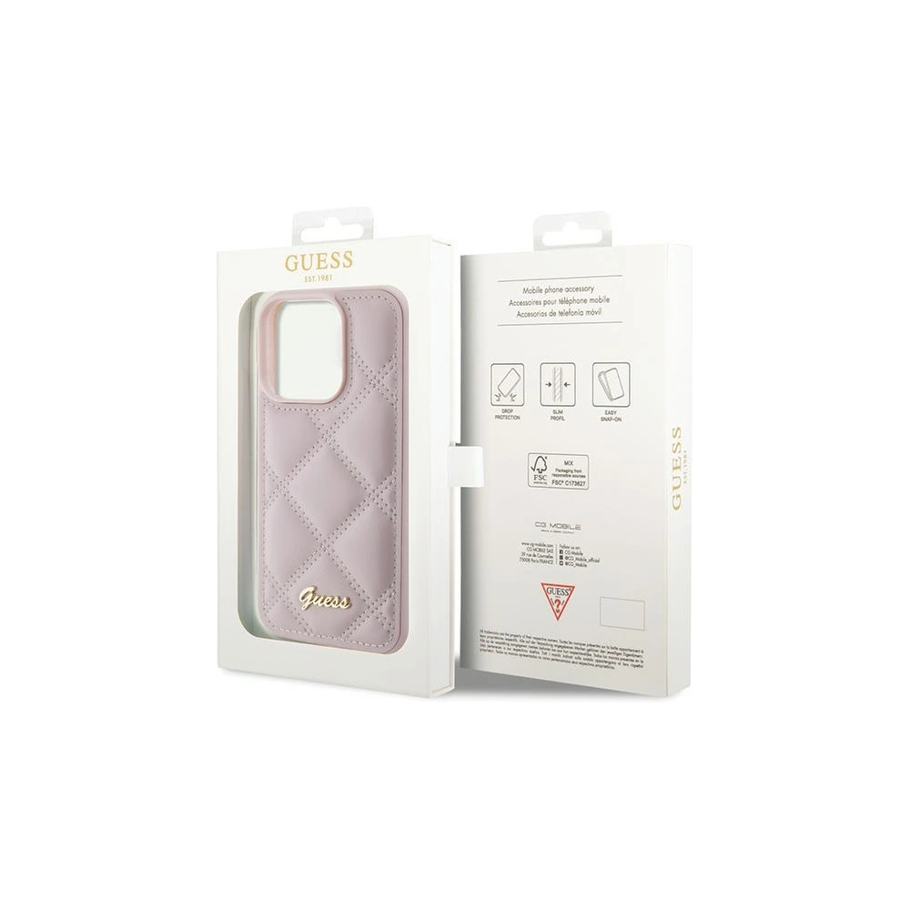 Hurtownia GSM - Case Guess GUHCP15LPSQSQSP Apple iPhone 15 Pro Hardcase Quilted Metal Logo rosa/pink - GUE2825 - {ean13} - Hurt