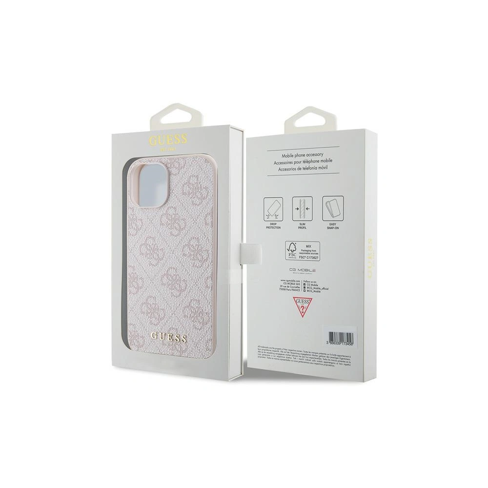 Wholesale Guess GUHCP15MG4GFPI Apple iPhone 15 Plus / 14 Plus hard case 4G Metal Gold Logo pink - GUE2829 - {ean13} - Hurt