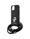 Hurtownia GSM - Etui Karl Lagerfeld KLHCP15SSAKCPSK Apple iPhone 15 kemény tok Crossbody Saffiano Metal Pin Karl & Choupette fekete/black - KLD1663 - {ean13} - Hurt