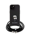 Hurtownia GSM - Etui Karl Lagerfeld KLHCP15SSASKNPSK Apple iPhone 15 hardcase Crossbody Saffiano Monogram Metal Pin Karl & Choupette negru/black - KLD1664 - {ean13} - Hurt
