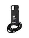 Hurtownia GSM - Etui Karl Lagerfeld KLHCP15SSASKNPSK Apple iPhone 15 hardcase Crossbody Saffiano Monogram Metal Pin Karl & Choupette negru/black - KLD1664 - {ean13} - Hurt