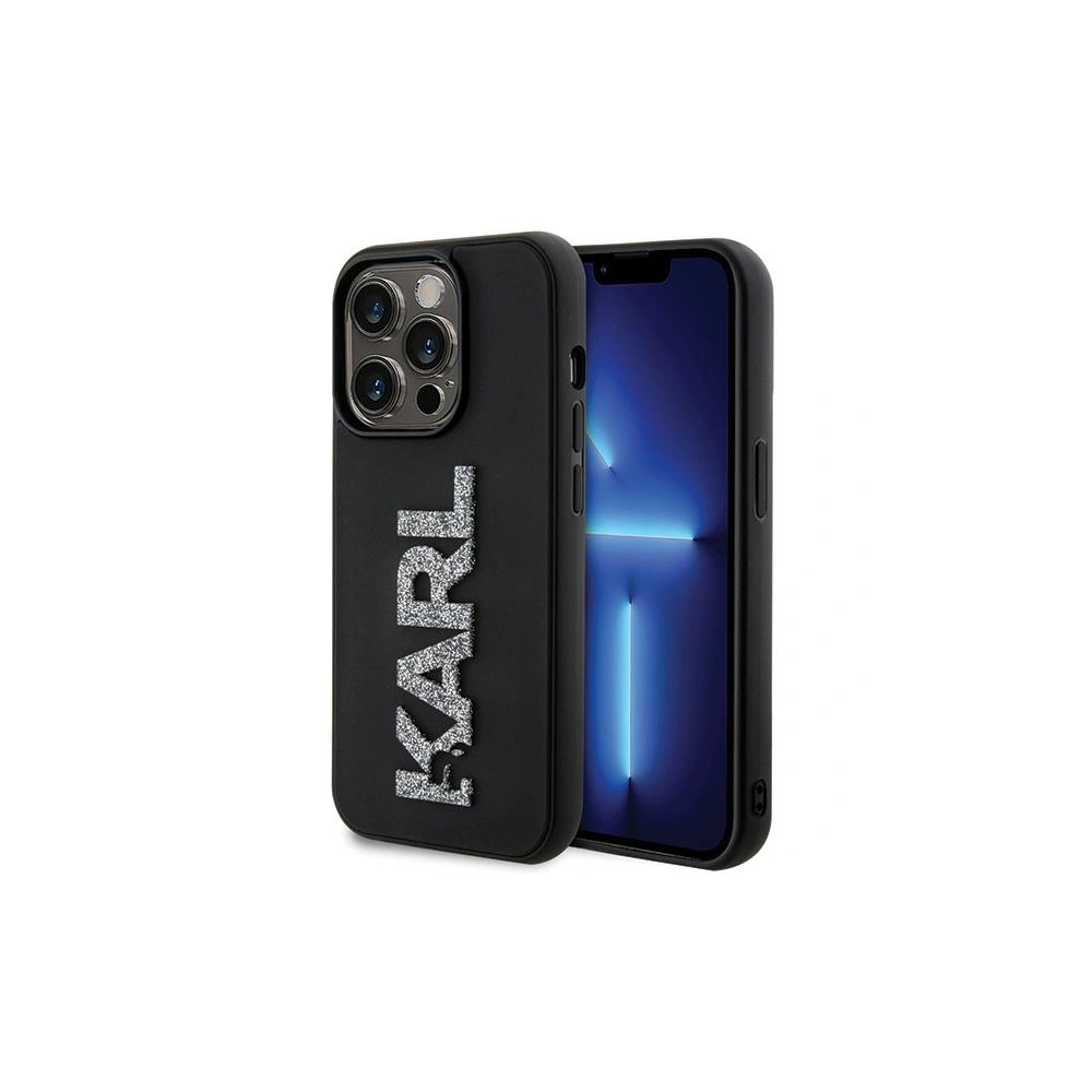 Hurtownia GSM - Case Karl Lagerfeld KLHCP15X3DMBKCK Apple iPhone 15 Pro Max Hardcase 3D Gummi Glitzer Logo schwarz/black - KLD1665 - {ean13} - Hurt