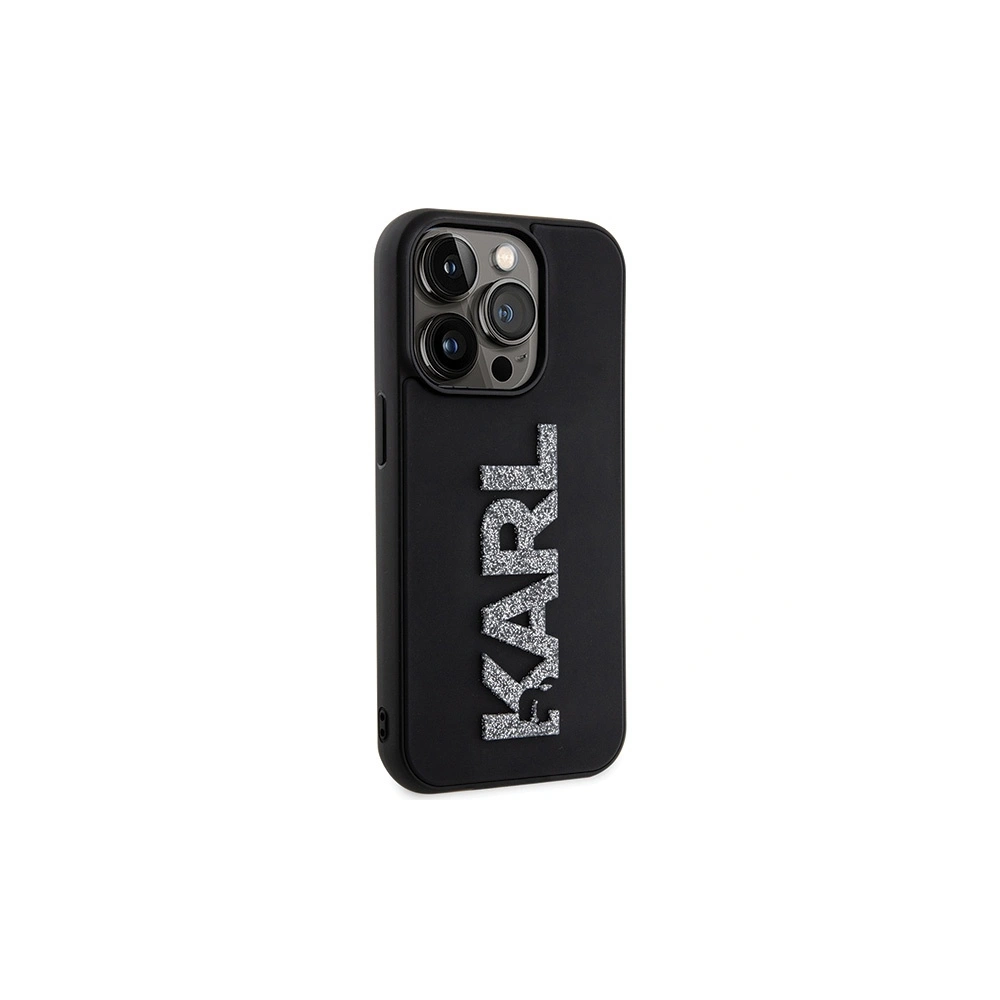 Hurtownia GSM - Case Karl Lagerfeld KLHCP15X3DMBKCK Apple iPhone 15 Pro Max Hardcase 3D Gummi Glitzer Logo schwarz/black - KLD1665 - {ean13} - Hurt