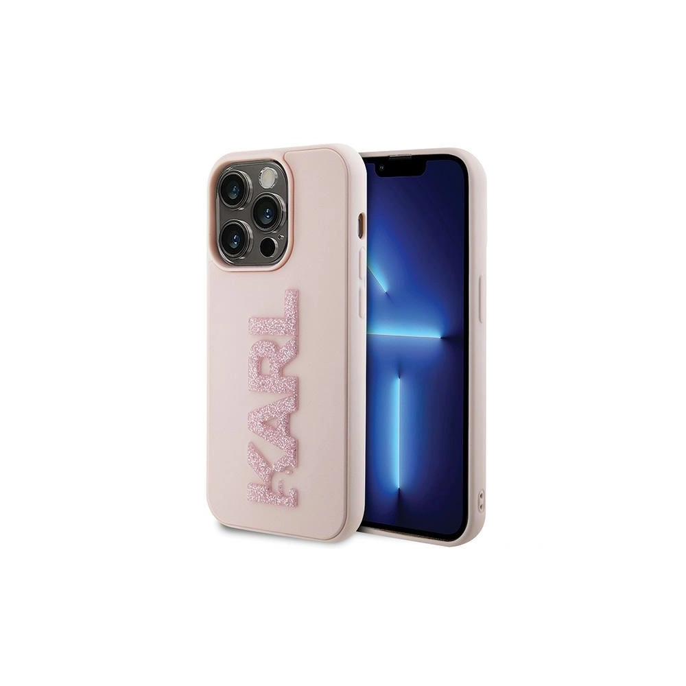 Hurtownia GSM - Case Karl Lagerfeld KLHCP15X3DMBKCP Apple iPhone 15 Pro Max Hardcase 3D Gummi Glitzer Logo rosa/pink - KLD1666 - {ean13} - Hurt