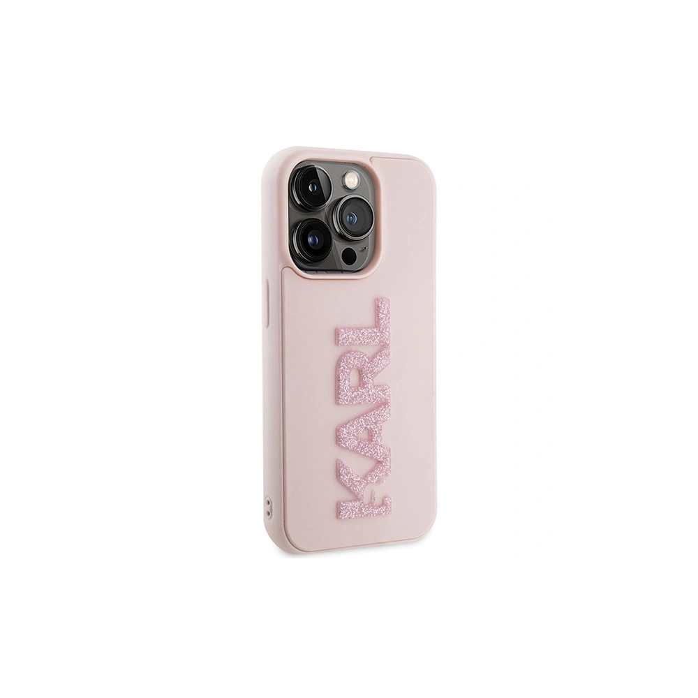 Hurtownia GSM - Case Karl Lagerfeld KLHCP15X3DMBKCP Apple iPhone 15 Pro Max Hardcase 3D Gummi Glitzer Logo rosa/pink - KLD1666 - {ean13} - Hurt