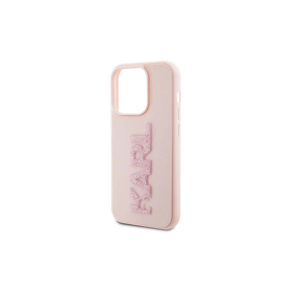 Hurtownia GSM - Case Karl Lagerfeld KLHCP15X3DMBKCP Apple iPhone 15 Pro Max Hardcase 3D Gummi Glitzer Logo rosa/pink - KLD1666 - {ean13} - Hurt