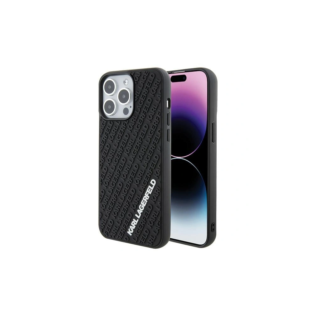 Hurtownia GSM - Case Karl Lagerfeld KLHCP15X3DMKRLK Apple iPhone 15 Pro Max Hardcase 3D Gummi Multi-Logo schwarz/black - KLD1667 - {ean13} - Hurt