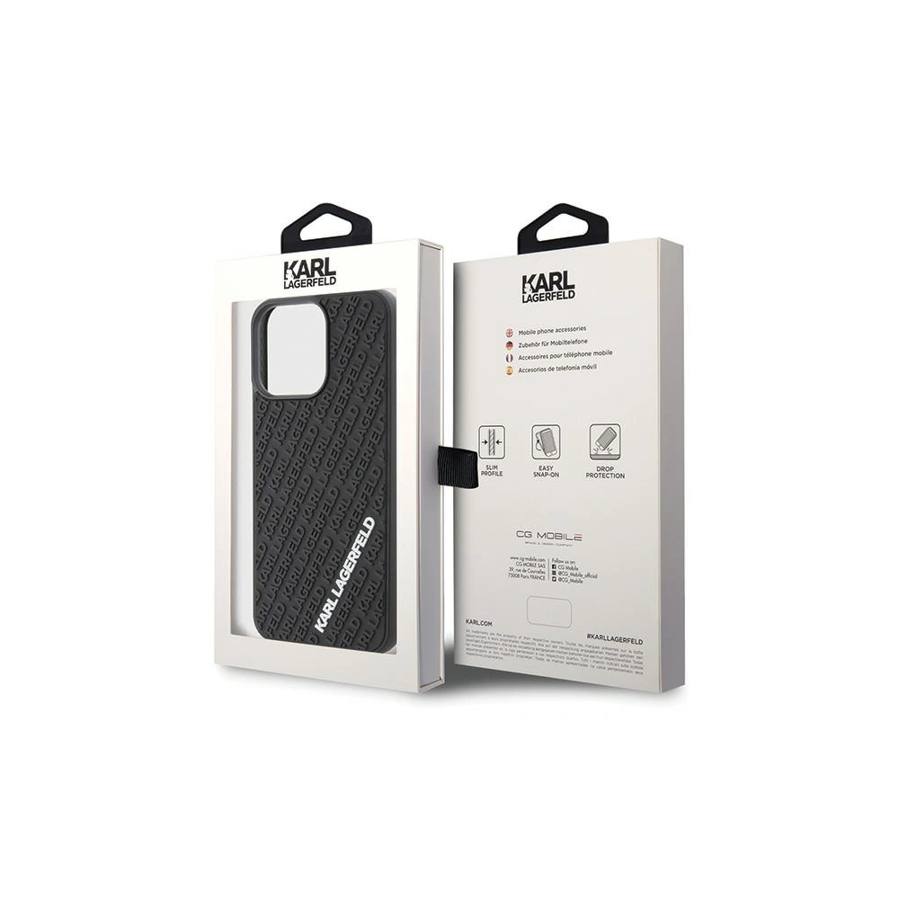 Hurtownia GSM - Case Karl Lagerfeld KLHCP15X3DMKRLK Apple iPhone 15 Pro Max Hardcase 3D Gummi Multi-Logo schwarz/black - KLD1667 - {ean13} - Hurt