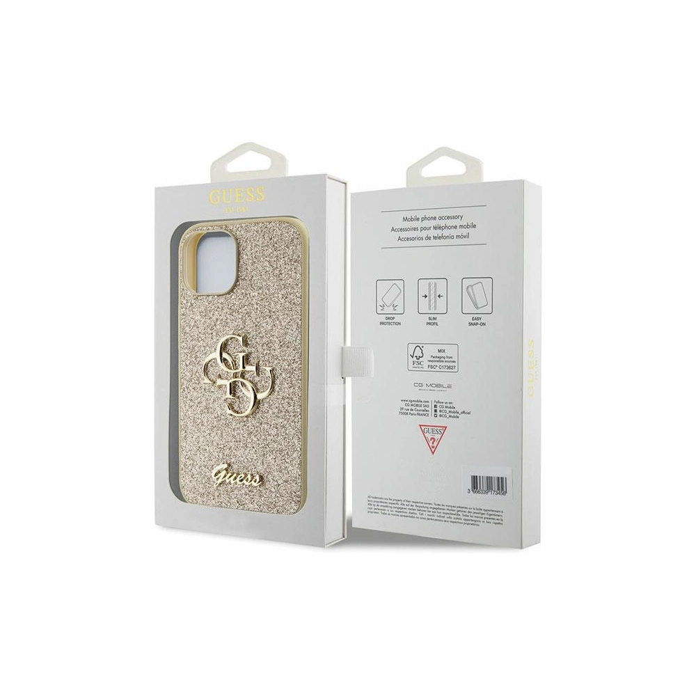 Wholesale Guess GUHCP15MHG4SGD Apple iPhone 15 Plus / 14 Plus hardcase Glitter Script Big 4G gold - GUE2830 - {ean13} - Hurt