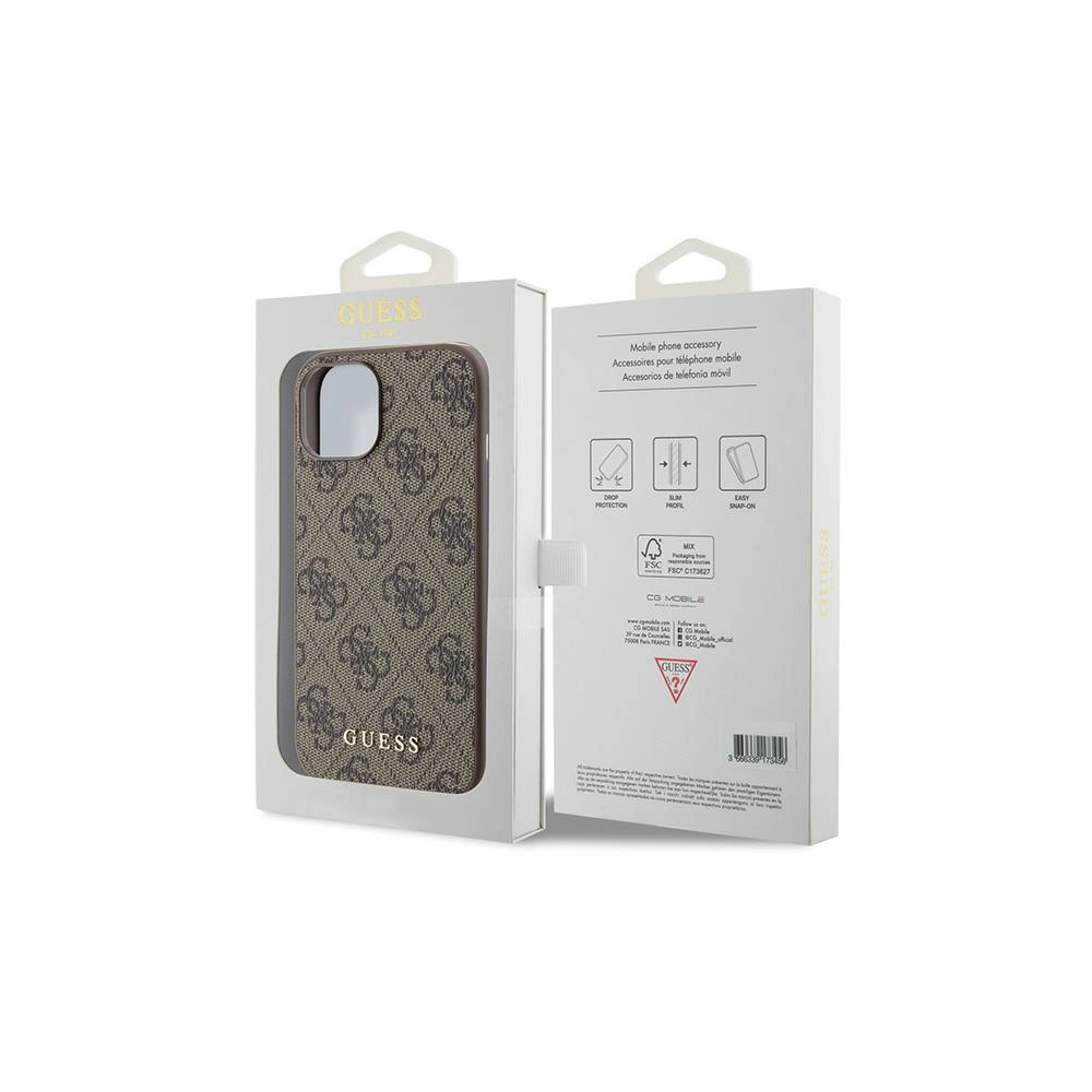 Hurtownia GSM - Etui Guess GUHCP15SG4GFBR Apple iPhone 15 husă rigidă 4G Metal Gold Logo maro/brown - GUE2834 - {ean13} - Hurt