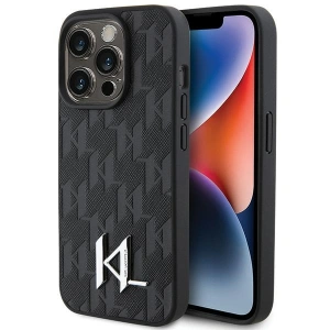 Hurtownia GSM - Case Karl Lagerfeld KLHCP15XPKLPKLK Apple iPhone 15 Pro Max Hardcase Leder Monogram Heißpräge Metalllogo schwarz/black - KLD1671 - {ean13} - Hurt
