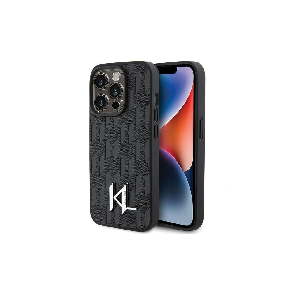 Hurtownia GSM - Case Karl Lagerfeld KLHCP15XPKLPKLK Apple iPhone 15 Pro Max Hardcase Leder Monogram Heißpräge Metalllogo schwarz/black - KLD1671 - {ean13} - Hurt