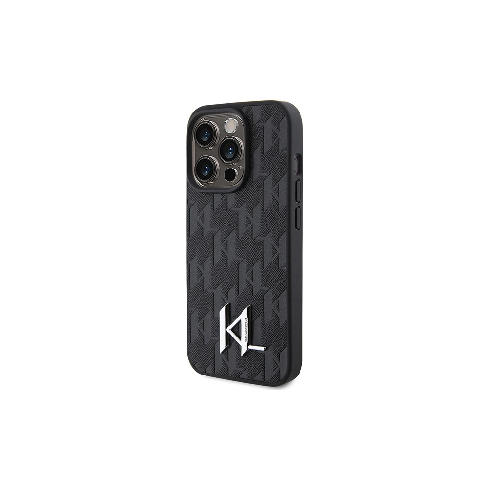 Hurtownia GSM - Case Karl Lagerfeld KLHCP15XPKLPKLK Apple iPhone 15 Pro Max Hardcase Leder Monogram Heißpräge Metalllogo schwarz/black - KLD1671 - {ean13} - Hurt