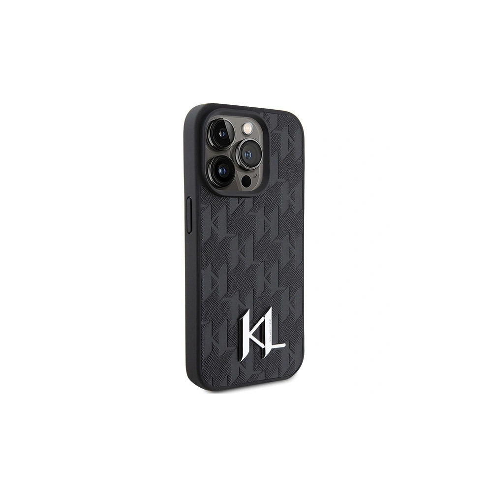 Hurtownia GSM - Case Karl Lagerfeld KLHCP15XPKLPKLK Apple iPhone 15 Pro Max Hardcase Leder Monogram Heißpräge Metalllogo schwarz/black - KLD1671 - {ean13} - Hurt