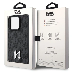 Hurtownia GSM - Case Karl Lagerfeld KLHCP15XPKLPKLK Apple iPhone 15 Pro Max Hardcase Leder Monogram Heißpräge Metalllogo schwarz/black - KLD1671 - {ean13} - Hurt