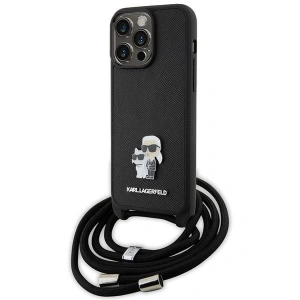 Hurtownia GSM - Etui Karl Lagerfeld KLHCP15XSAKCPSK Apple iPhone 15 Pro Max hardcase Crossbody Saffiano Metal Pin Karl & Choupette černý/black - KLD1672 - {ean13} - Hurt