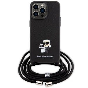Hurtownia GSM - Etui Karl Lagerfeld KLHCP15XSAKCPSK Apple iPhone 15 Pro Max hardcase Crossbody Saffiano Metal Pin Karl & Choupette černý/black - KLD1672 - {ean13} - Hurt