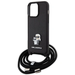 Hurtownia GSM - Etui Karl Lagerfeld KLHCP15XSAKCPSK Apple iPhone 15 Pro Max hardcase Crossbody Saffiano Metal Pin Karl & Choupette negru/black - KLD1672 - {ean13} - Hurt