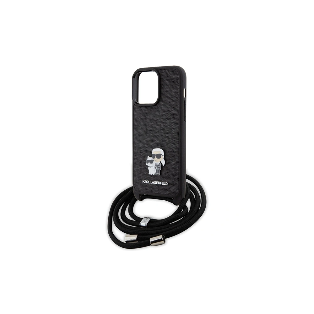 Hurtownia GSM - Etui Karl Lagerfeld KLHCP15XSAKCPSK Apple iPhone 15 Pro Max hardcase Crossbody Saffiano Metal Pin Karl & Choupette negru/black - KLD1672 - {ean13} - Hurt