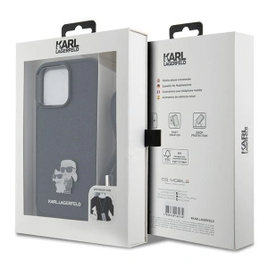 Hurtownia GSM - Case Karl Lagerfeld KLHCP15XSAKCPSK Apple iPhone 15 Pro Max Hardcase Crossbody Saffiano Metal Pin Karl & Choupette schwarz/black - KLD1672 - {ean13} - Hurt