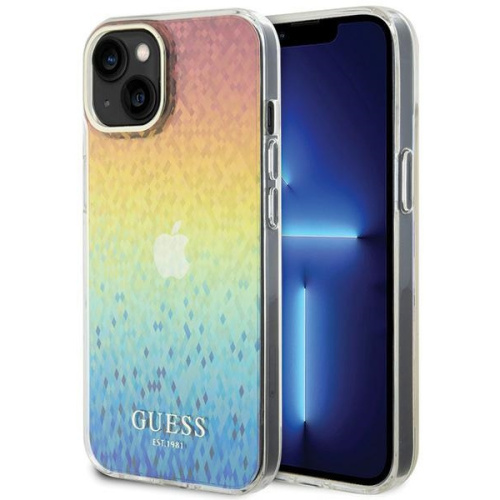 Guess Distributor - 3666339172312 - GUE2837 - Guess GUHCP15SHDECMI Apple iPhone 15 hardcase IML Faceted Mirror Disco Iridescent multicolor - B2B homescreen