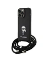 Karl Lagerfeld KLHCP15XSASKNPSK Apple iPhone 15 Pro Max hardcase Crossbody Saffiano Monogram black