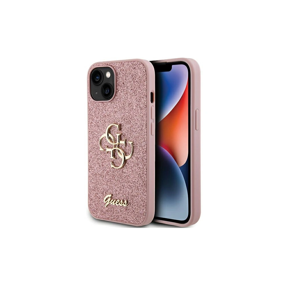 Hurtownia GSM - Etui Guess GUHCP15SHG4SGP Apple iPhone 15 hardcase Glitter Script Big 4G růžový/pink - GUE2840 - {ean13} - Hurt