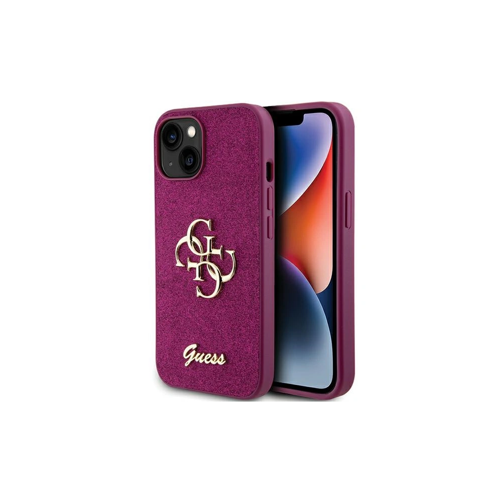 Hurtownia GSM - Etui Guess GUHCP15SHG4SGU Apple iPhone 15 hardcase Glitter Script Big 4G fioletowy/purple - GUE2841 - {ean13} - Hurt