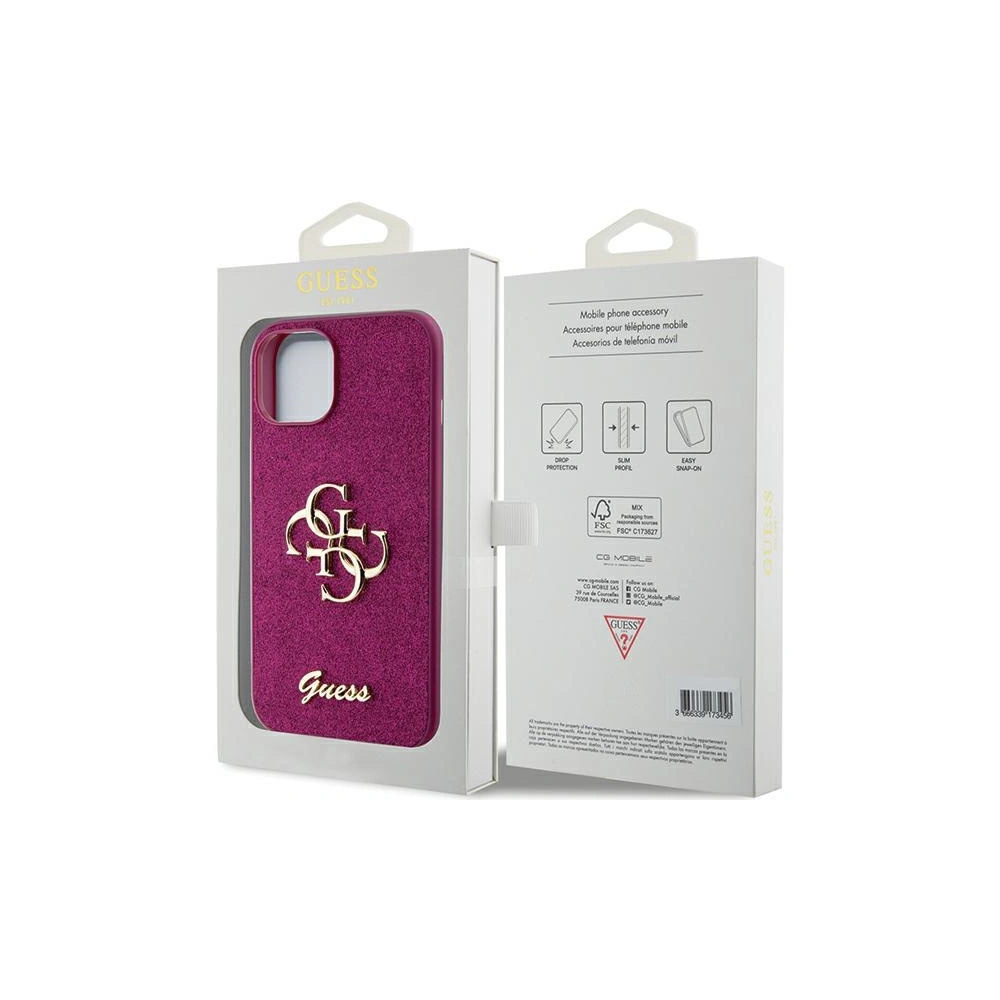 Hurtownia GSM - Etui Guess GUHCP15SHG4SGU Apple iPhone 15 hardcase Glitter Script Big 4G fioletowy/purple - GUE2841 - {ean13} - Hurt