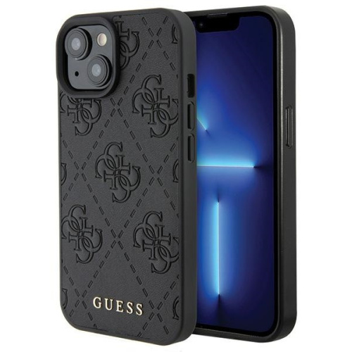 Hurtownia Guess - 3666339150167 - GUE2842 - Etui Guess GUHCP15SP4EPMK Apple iPhone 15 hardcase Leather 4G Stamped czarny/black - B2B homescreen