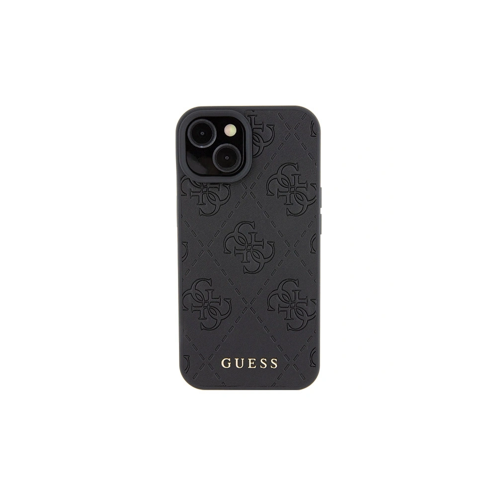 Hurtownia GSM - Etui Guess GUHCP15SP4EPMK Apple iPhone 15 hardcase Leather 4G Stamped czarny/black - GUE2842 - {ean13} - Hurt