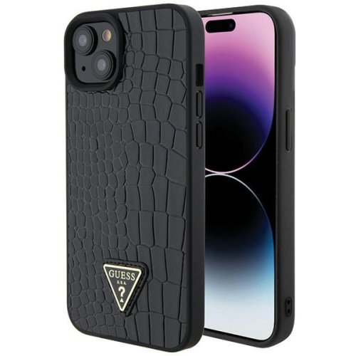 Hurtownia Guess - 3666339151843 - GUE2843 - Etui Guess GUHCP15SPCRTHCK Apple iPhone 15 hardcase Croco Triangle Metal Logo czarny/black - B2B homescreen