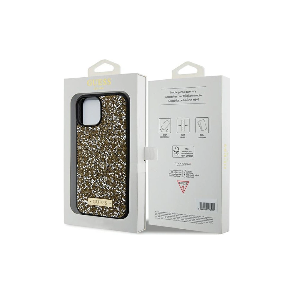 Hurtownia GSM - Etui Guess GUHCP15SPFGSBSD Apple iPhone 15 hardcase Rhinestone Metal Logo żółty/yellow - GUE2844 - {ean13} - Hurt